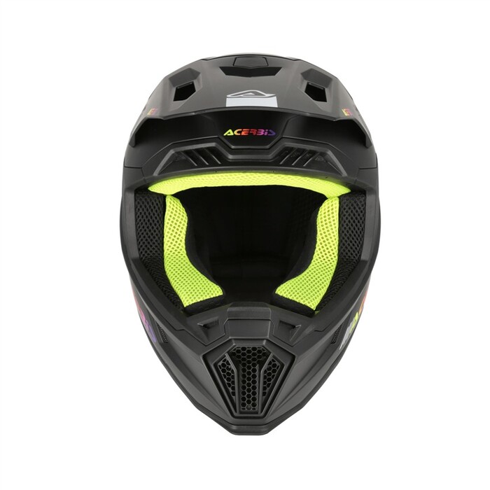 Capacete Acerbis Whoops Preto Capacete integral preto com interior amarelo fluorescente e a palavra ACERBIS