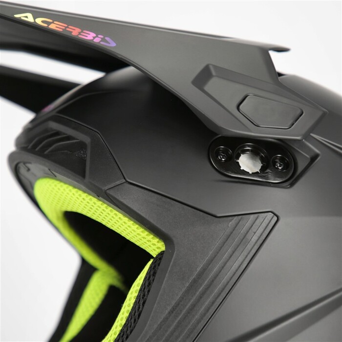 Capacete Acerbis Whoops Preto Capacete protector preto com interior amarelo fluorescente e logótipo colorido Acerbis
