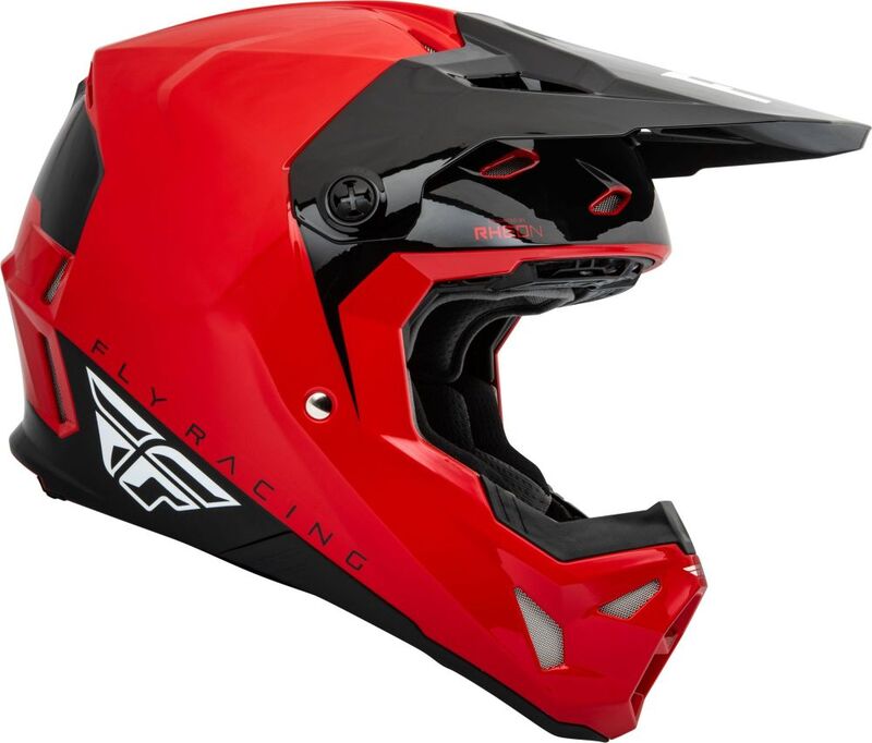 Capacete FLY RACING Formula CP Slant Vermelho Capacete integral de motocross vermelho e preto com inscrição FLY RACING