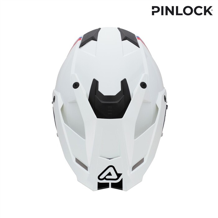 Capacete Acerbis Assault Graphic Preto Branco capacete branco de motociclismo com detalhes pretos e logotipo A