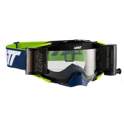 Óculos de proteção para atividade desportiva com lente transparente e faixa azul LEATT