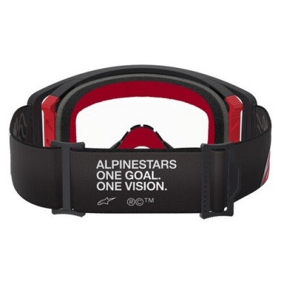 Óculos de proteção desportivos com faixa elástica preta e vermelho