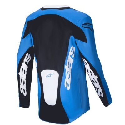 Camisola desportiva azul e preta com logótipo alpinestars