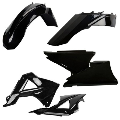 Conjunto de peças plásticas pretas para motocicleta