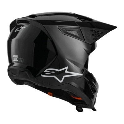 Capacete integral preto de motocross com logótipo Alpinestars