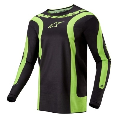 Camisola desportiva preta e verde fluorescente de manga comprida Alpinestars