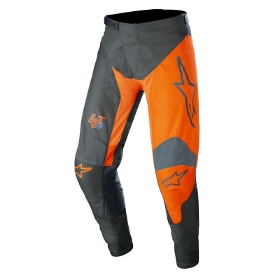 Calças desportivas cinza e laranja com logótipos Alpinestars