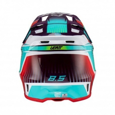 Capacete desportivo LEATT 8.5 azul, vermelho e preto com viseira
