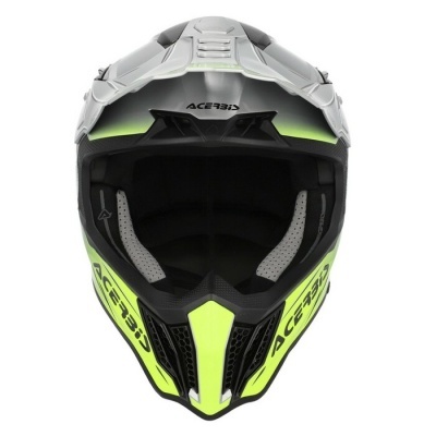 Capacete motocross Acerbis preto, cinza e amarelo fluorescente