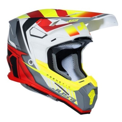Capacete motard colorido com visor e interior almofadado