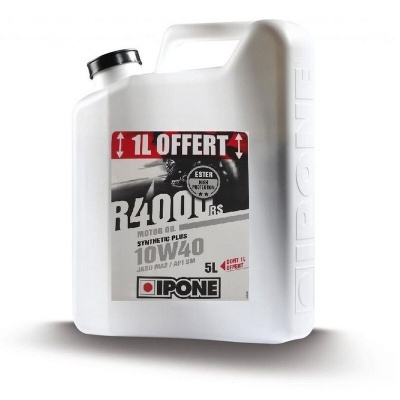 Recipiente de lubrificante para motor Ipone R400 RS 10W40 branco de 5 litros