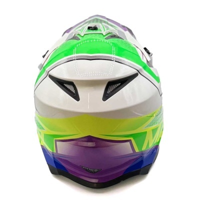 Capacete integral colorido para motocross com ventilação frontal