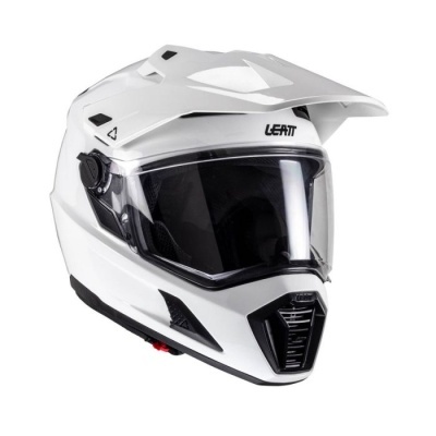 Capacete integral branco com viseira transparente da marca LEATT