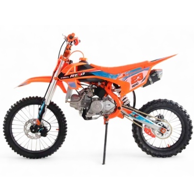 Motocross laranja REXO K190XL com número 23 e detalhes azuis em fundo branco