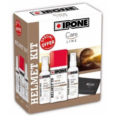 Kit de limpeza e cuidado para capacete IPONE com sprays e pano