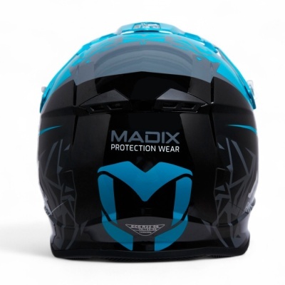 Capacete de proteção motociclismo MADIX azul e preto