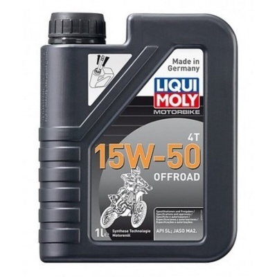 Embalagem preta de óleo para motor Liqui Moly 15W-50 Offroad 1 litro
