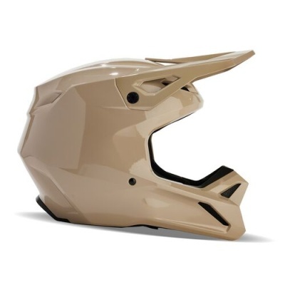 Capacete integral motocross bege com visor de aba