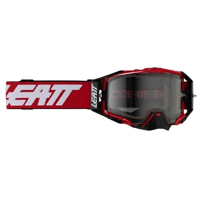 Óculos desportivos de proteção vermelhos e pretos com correia vermelha LEATT