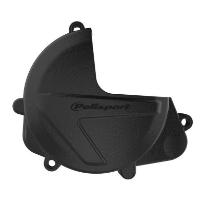 Proteção de motor de moto preta com texto Polisport