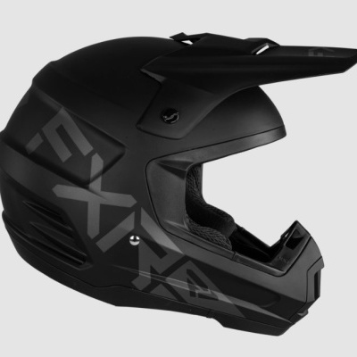 Capacete integral preto fosco com design aerodinâmico e visor projetado
