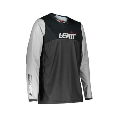 Camisola desportiva LEATT com mangas compridas cinzentas e corpo preto