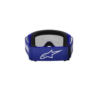 Óculos de proteção desportivos azul e preto com símbolo ALPINESTARS branco