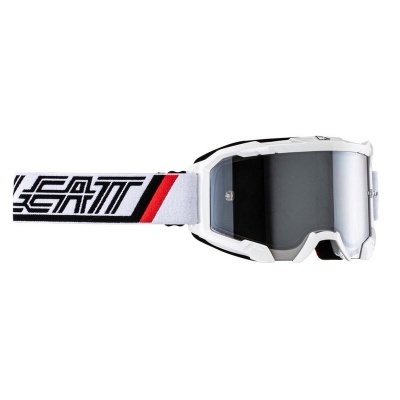 Óculos de proteção desportivos com moldura branca e lente espelhada