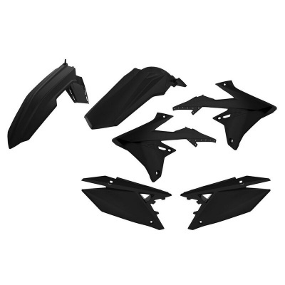 Conjunto de peças de plástico preto fosco para motocicleta com guarda-lamas e painéis laterais