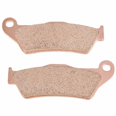 Par de pastilhas de travão cobre com superfície cinza granulada