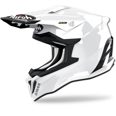 Capacete integral Airoh branco e preto