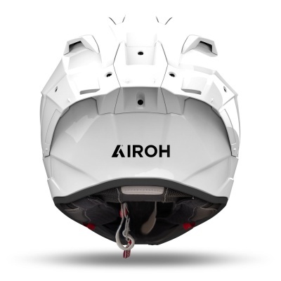 Capacete de motociclismo branco AIROH com ventilação e interior acolchoado