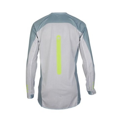 Camisola esportiva cinza com detalhe amarelo fluorescente nas costas