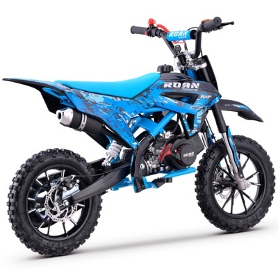 Motocross infantil azul com pneus cravados e motor 49cc