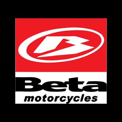 Logotipo Beta Motorcycles em vermelho, branco e preto