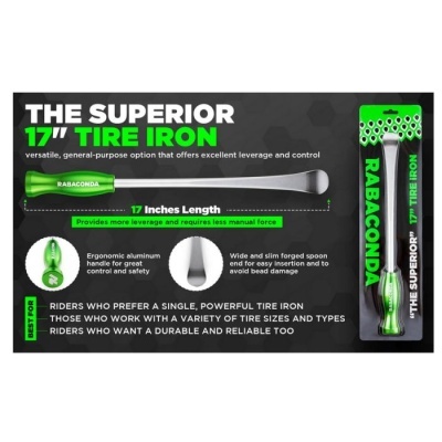 Ferro para pneus de bicicleta RABACONDA 17 polegadas em embalagem preta e verde
