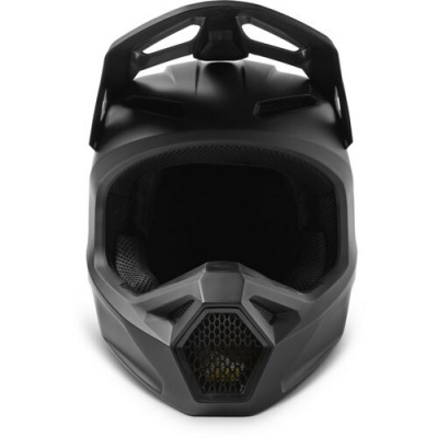 Capacete integral preto mate para motocross com viseira e entradas de ar