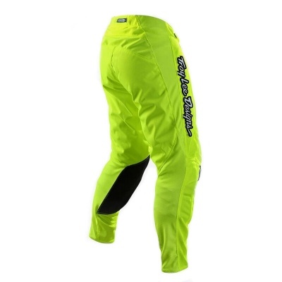Calças desportivas amarelo fluorescente com logo Troy Lee Designs na lateral
