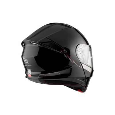 Capacete integral preto brilhante para moto com viseira transparente