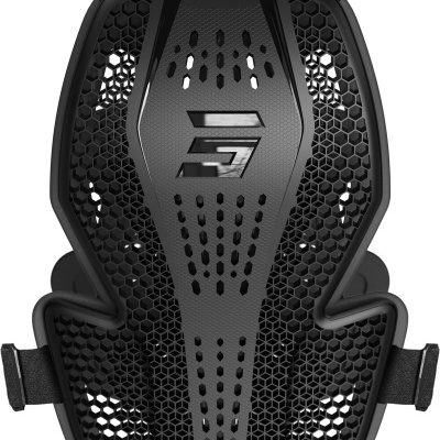 Protetor de costas negro com padrão hexagonal e alças ajustáveis