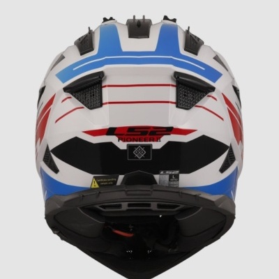 Capacete de motociclismo LS2 Pioneer com design colorido e ventilação