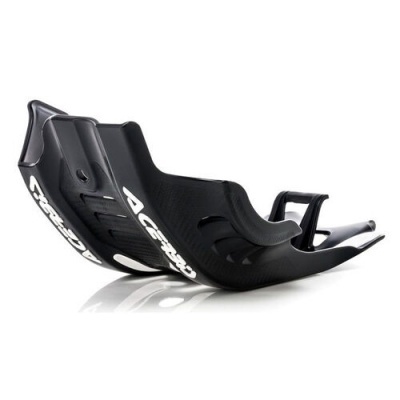 Proteção inferior para moto preta com texto ACERBIS branco