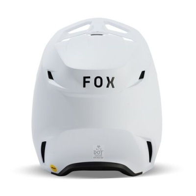 Capacete branco FOX para motocross com certificação DOT e MIPS