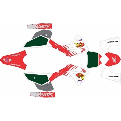 Conjunto de autocolantes coloridos para mota com texto e números