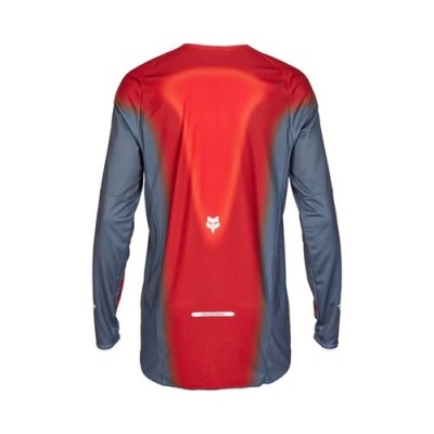 Camisola desportiva vermelha e cinza de manga comprida vista de costas