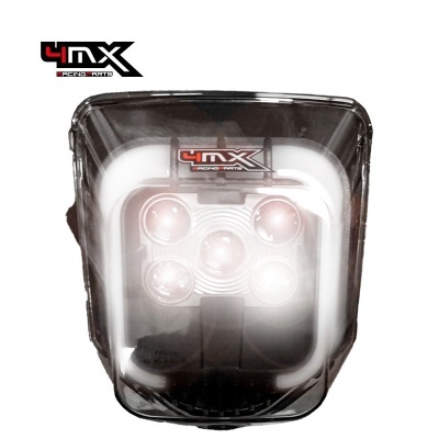 Farol dianteiro quadrado com LEDs e logótipo 4MX Racing Parts