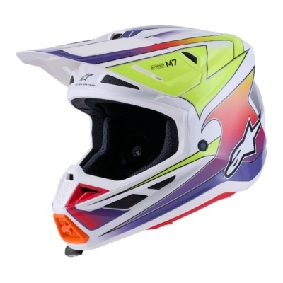 Capacete integral colorido para motocross com logótipo Alpinestars