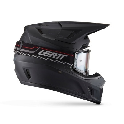 Capacete integral preto com óculos LEATT