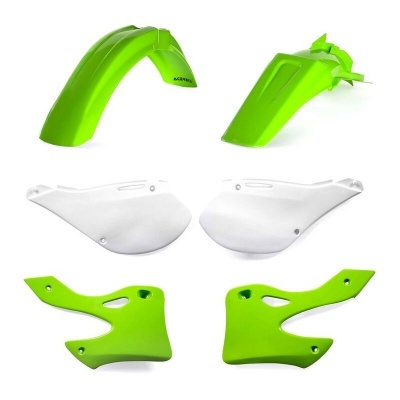 Conjunto de peças plásticas para motocicleta verde fluorescente e branca