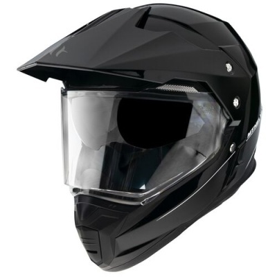 Capacete integral preto brilhante com viseira transparente e logótipo Puma